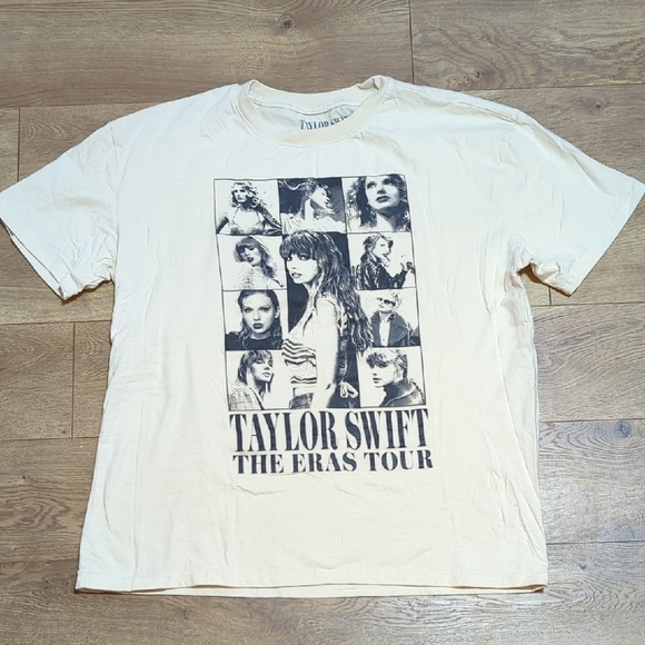 Taylor Swift The Eras Tour Cream Beige T-Shirt L - Picture 1 of 8